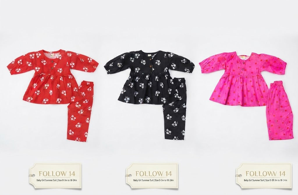 Kids Pure Cotton Full Sleeve Casual Dress | Comfortable  Daily Wear for Girls